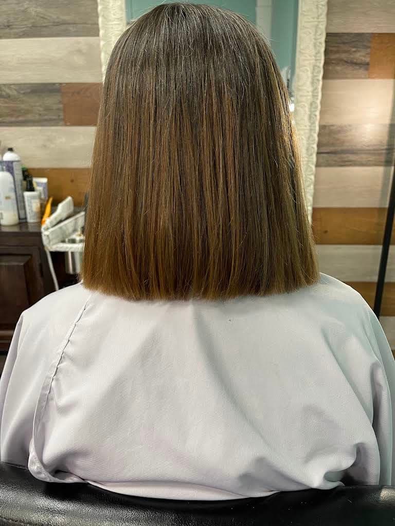 Smooth precision brunette bob